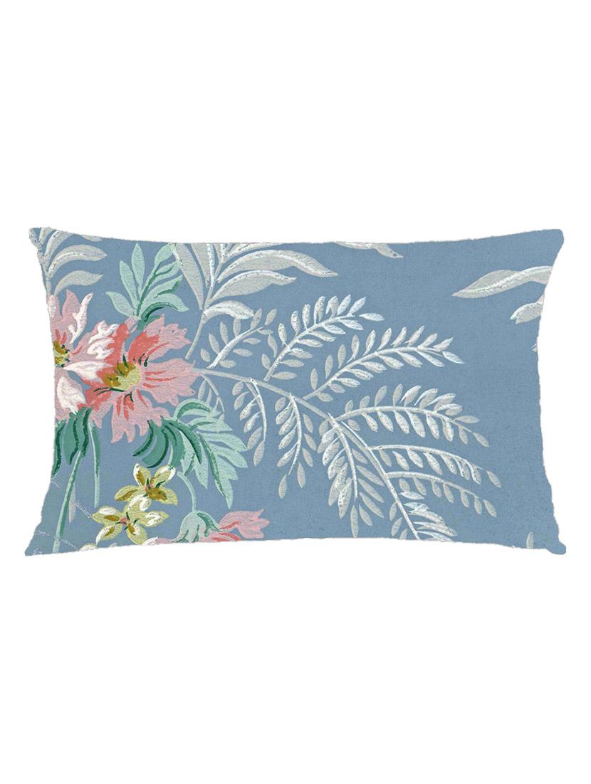 digitally printed cushion cover of vintage flowers on blue - 13285786 - Zoom Image - 1