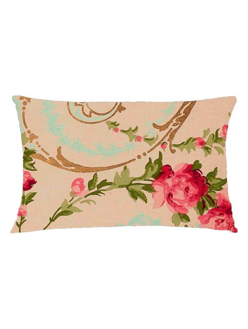 digitally printed cushion cover of vintage red roses and foil look print - 13285789 -  Standard Image - 0