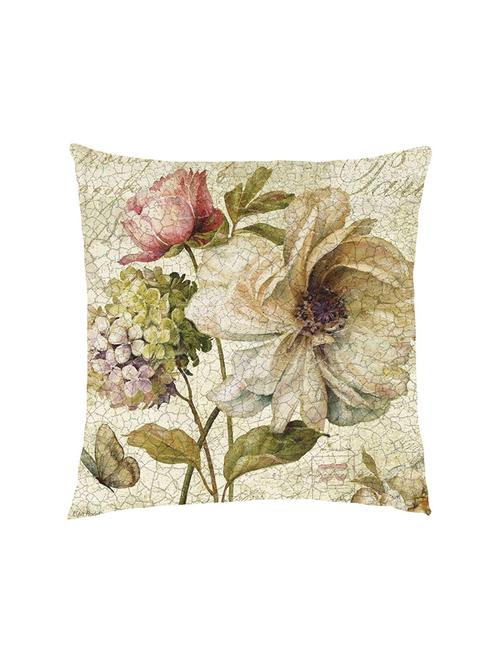 digital printed cushion cover with cracked white vintage flowers - 13285816 - Standard Image - 1