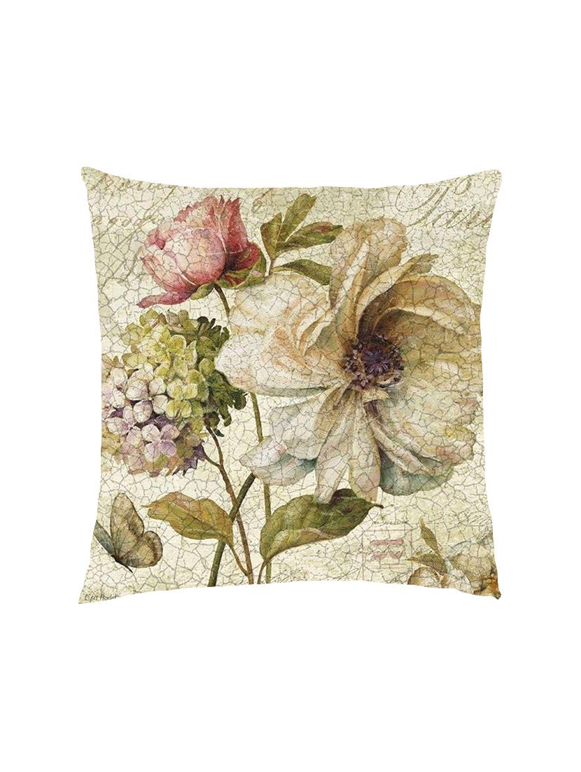 digital printed cushion cover with cracked white vintage flowers - 13285816 - Zoom Image - 1