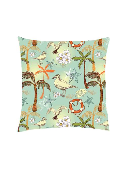 digital printed cushion cover with tropical flowers and bird - 13285825 - Standard Image - 1