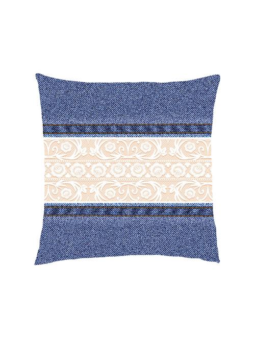 digital printed cushion cover with denim with lace - 13285838 - Standard Image - 1