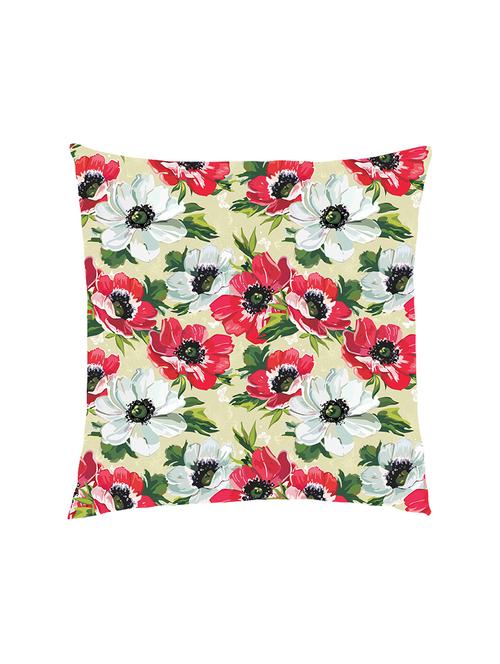 digital printed cushion cover with white and red floral pattern - 13285856 - Standard Image - 1