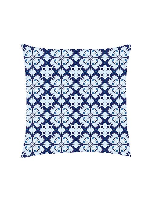 digital printed cushion cover with blue geometric flower - 13285863 - Standard Image - 1