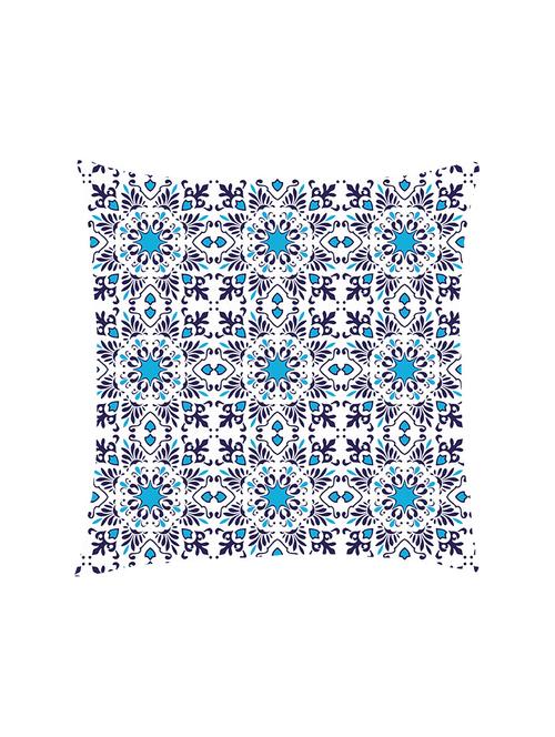 digital printed cushion cover with blue geometric overall design - 13285864 - Standard Image - 1