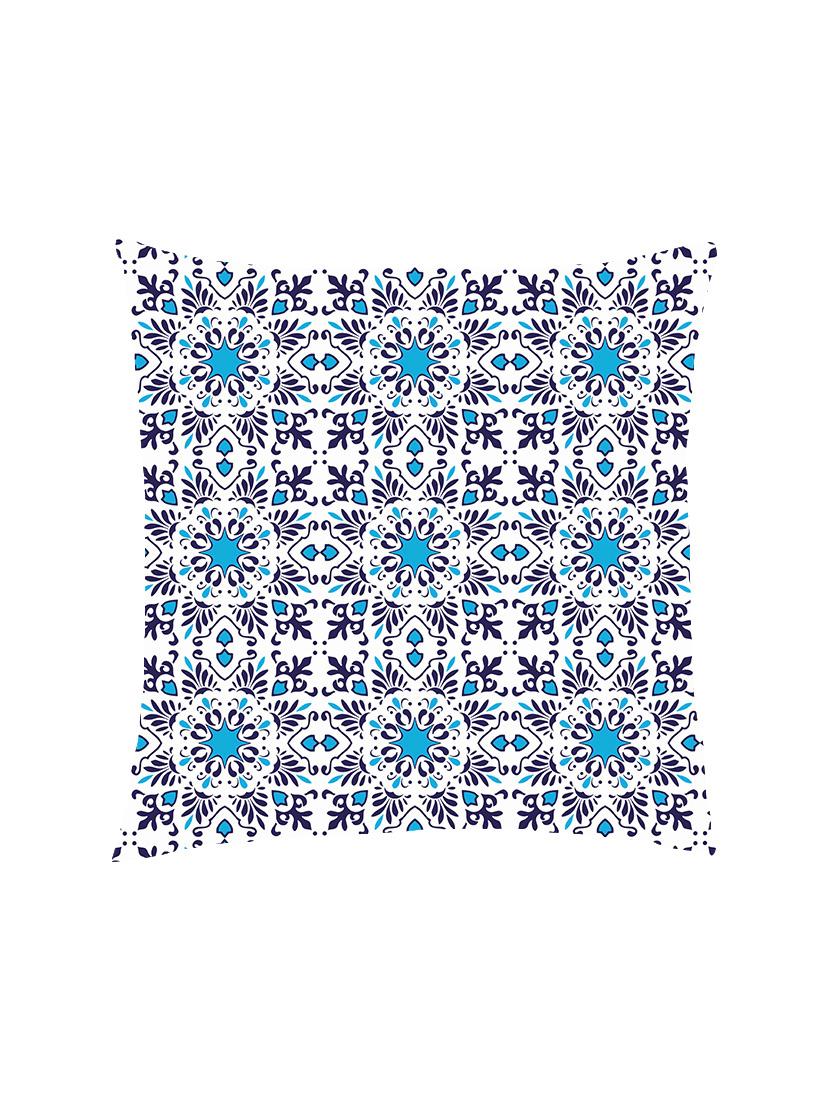 digital printed cushion cover with blue geometric overall design - 13285864 - Zoom Image - 1