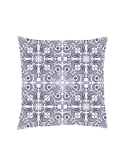 digital printed cushion cover with navy blue abstract leaves - 13285868 - Standard Image - 1