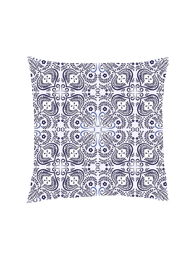 digital printed cushion cover with navy blue abstract leaves - 13285868 - Zoom Image - 1