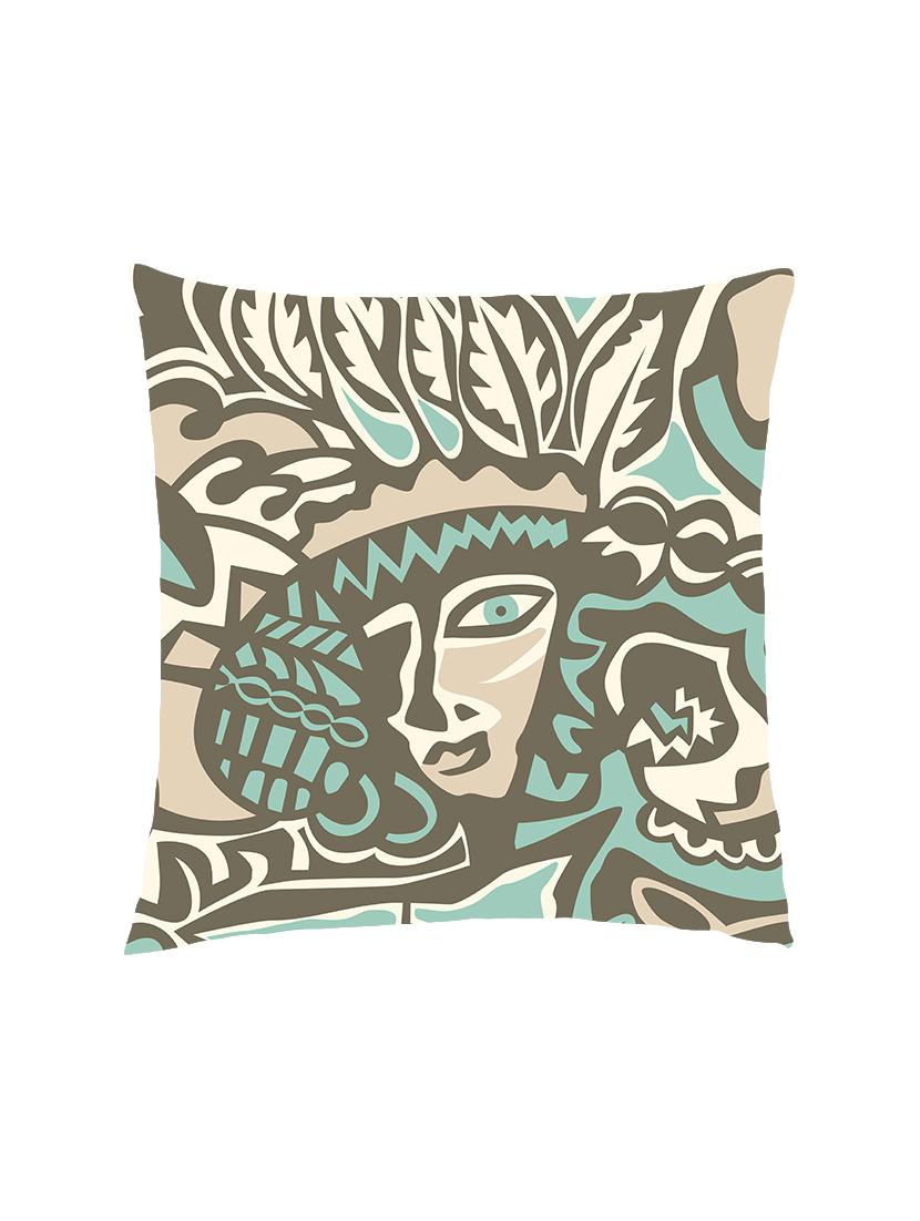 digital printed cushion cover with tribal abstract face - 13285872 - Zoom Image - 1