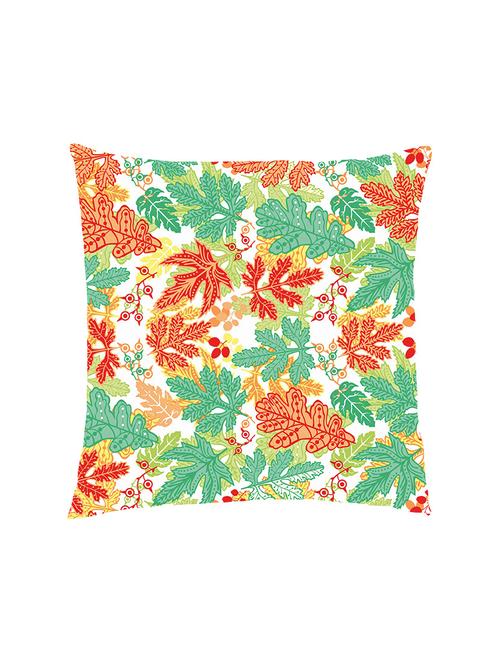 digital printed cushion cover with green and orange maple leaves - 13285880 - Standard Image - 1