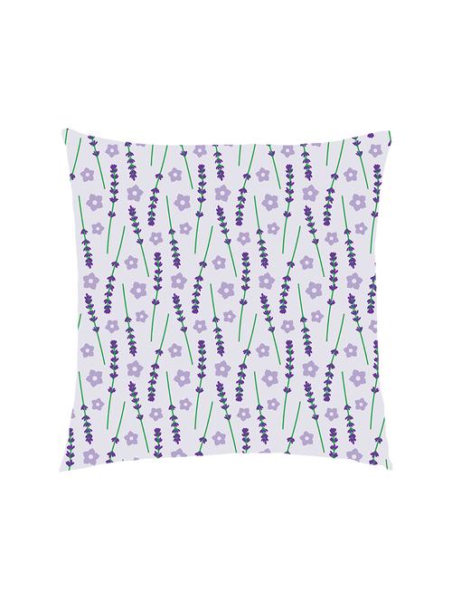 digitally printed leaf & geometric flowers satin cushion cover - 13285925 - Standard Image - 1
