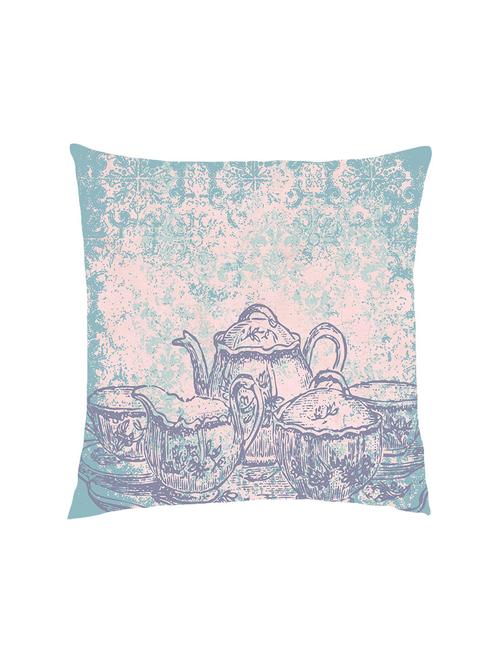 digitally printed vintage cup&coaster sets satin cushion cover - 13285954 - Standard Image - 1