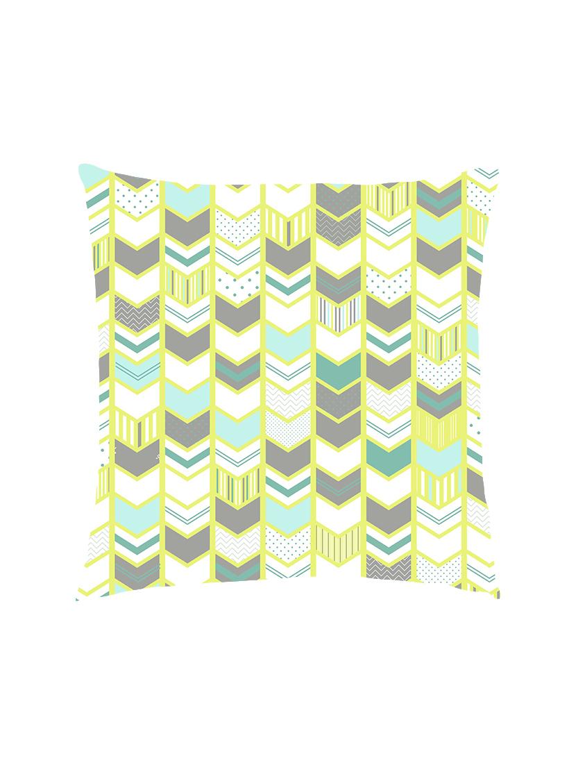digitally printed geometric pattern satin cushion cover - 13285980 - Zoom Image - 1