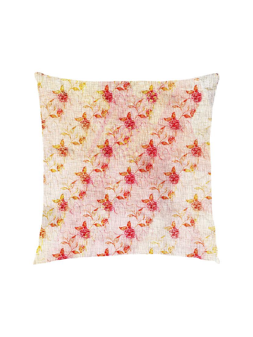 digitally printed floral design satin cushion cover - 13285982 - Zoom Image - 1