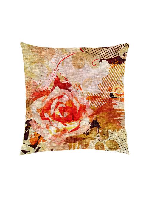 digitally printed abstract floral design satin cushion cover - 13285983 - Standard Image - 1