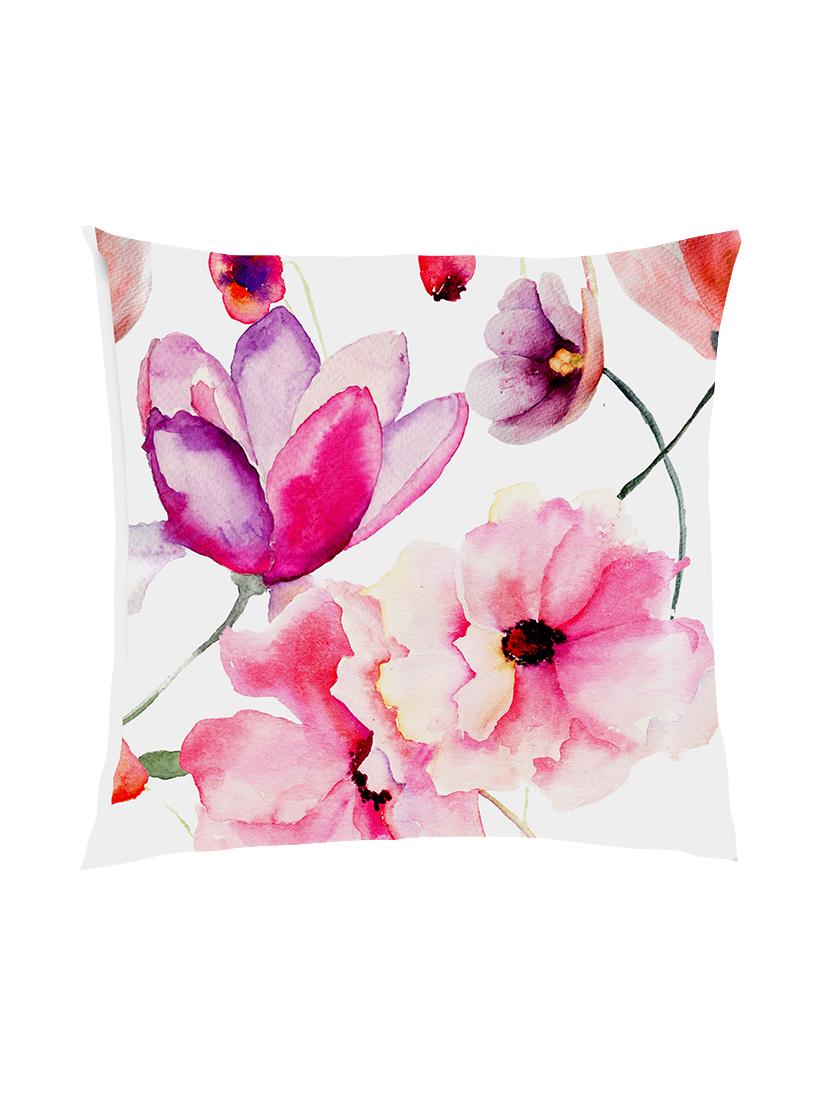 digitally printed watercolour floral design satin cushion cover - 13285999 - Zoom Image - 1