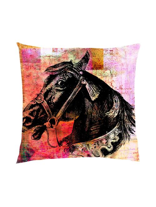 digitally printed background & a horse head satin cushion cover - 13286017 - Standard Image - 1