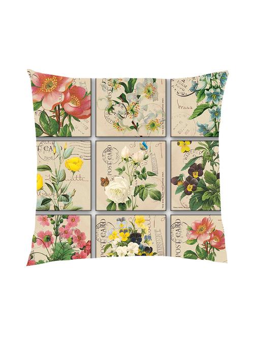 digitally printed background & flowers satin cushion cover - 13286034 - Standard Image - 1