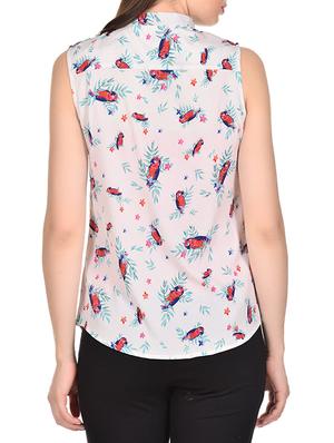 light pink printed crepe regular shirt - 13286277 - Standard Image - 3