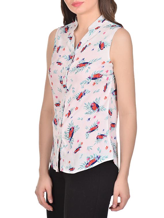 light pink printed crepe regular shirt - 13286277 - Zoom Image - 2