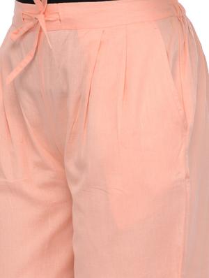 pink cotton cigarette pants - 13287275 - Standard Image - 4