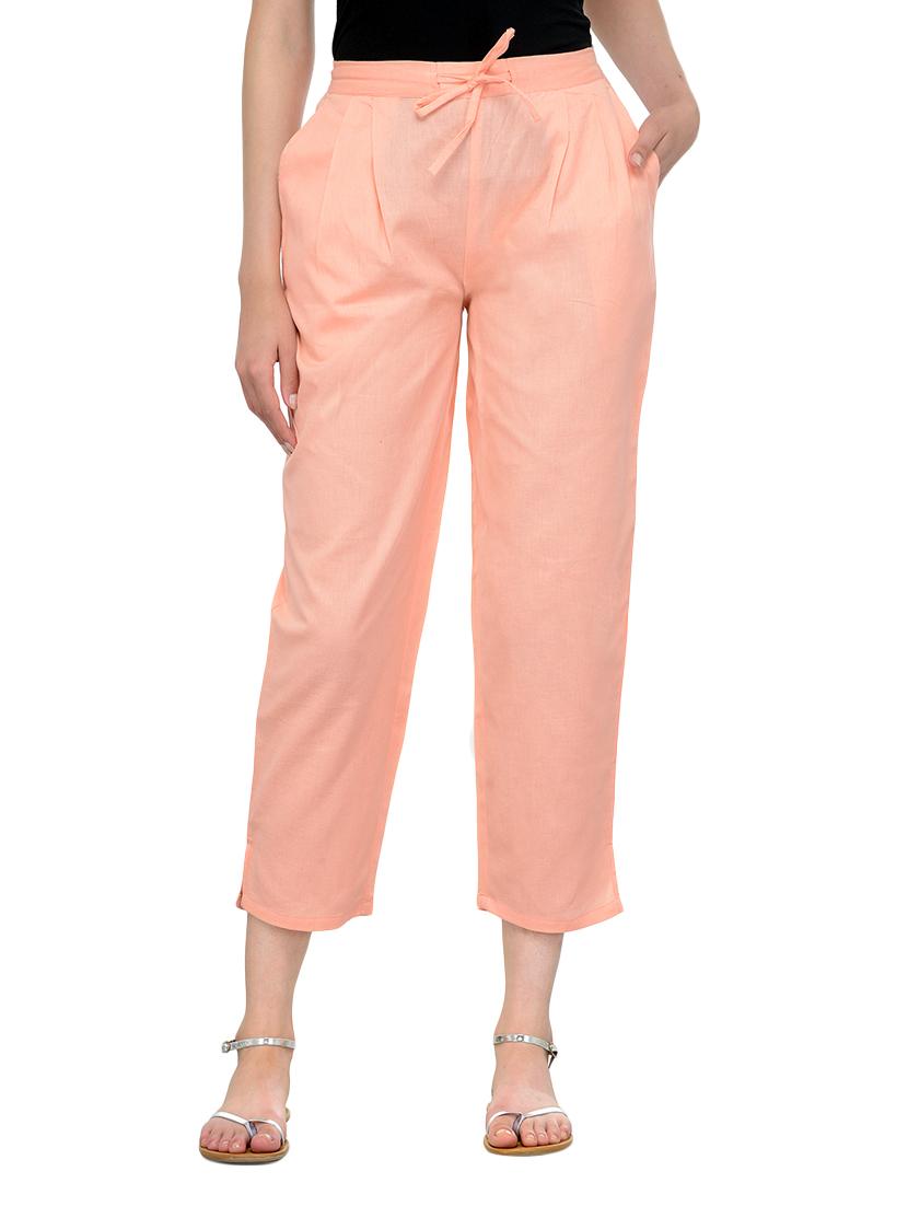 pink cotton cigarette pants - 13287275 - Zoom Image - 1