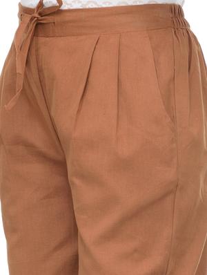 brown cotton peg trouser - 13287279 - Standard Image - 4