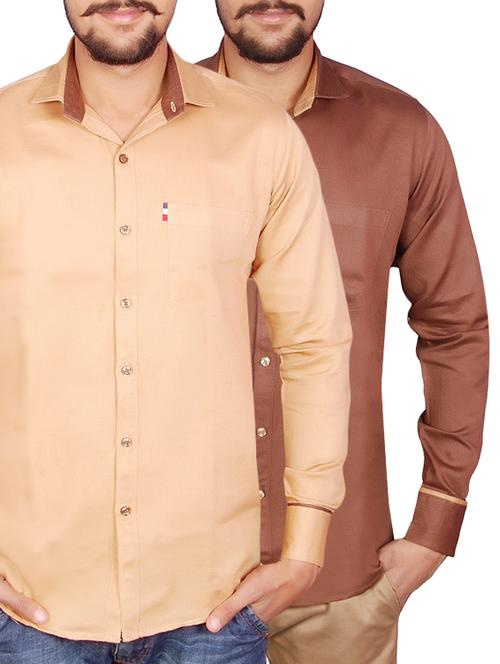 multi colored set of 2 cotton casual shirt - 13287749 - Standard Image - 1