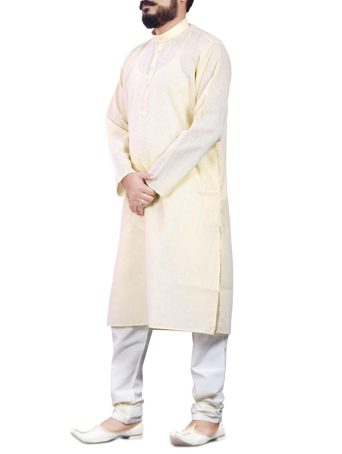 cream cotton ethnic wear set - 13289198 - Zoom Image - 2