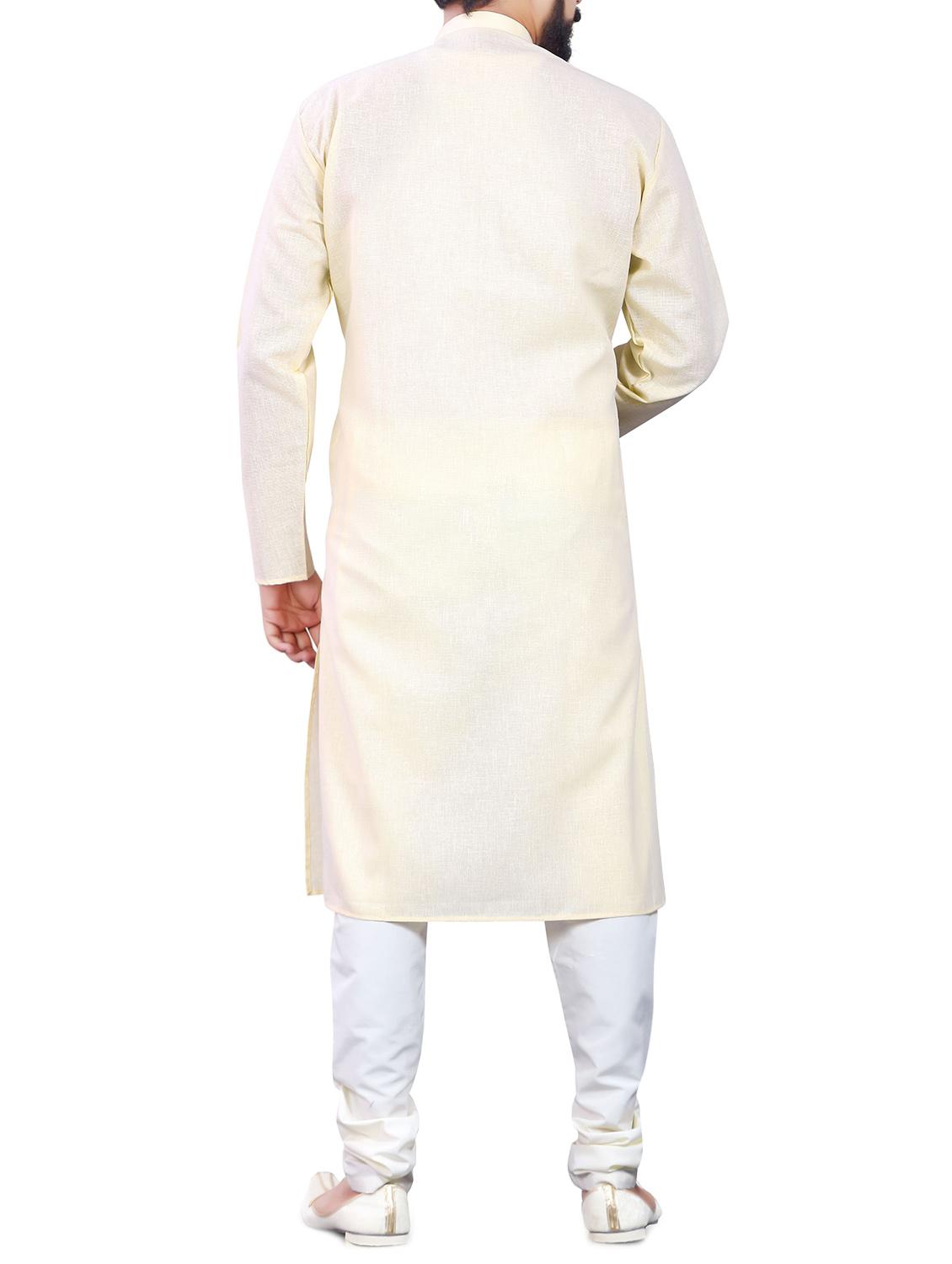 cream cotton ethnic wear set - 13289198 - Zoom Image - 3