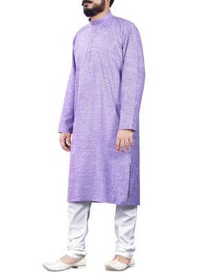 purple cotton ethnic wear set - 13289200 - Standard Image - 2