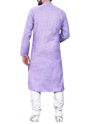 purple cotton ethnic wear set - 13289200 - Standard Image - 3