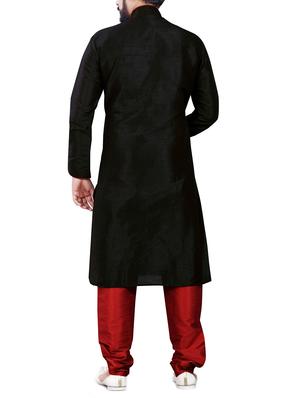 black silk blend ethnic wear set - 13289204 - Standard Image - 3
