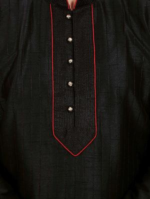 black silk blend ethnic wear set - 13289204 - Standard Image - 4