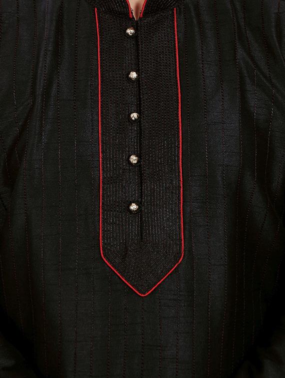 black silk blend ethnic wear set - 13289204 - Zoom Image - 4