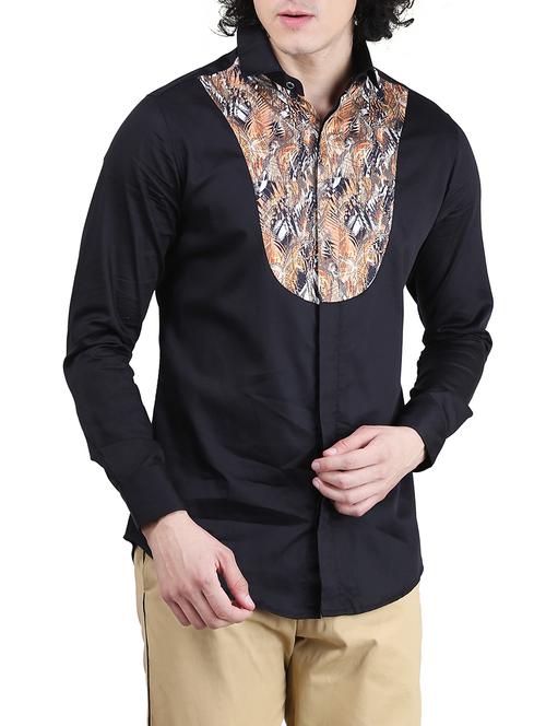 black cotton casual shirt - 13289650 - Standard Image - 1