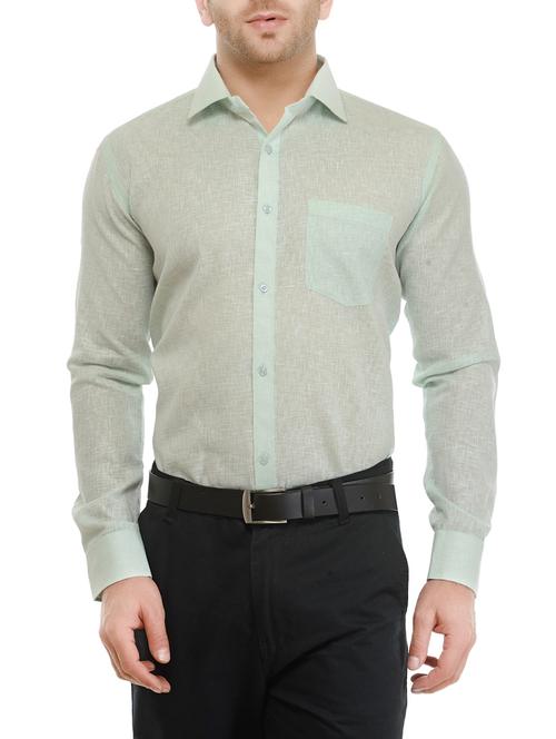 green cotton formal shirt - 13292567 - Standard Image - 1