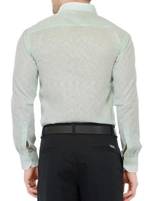 green cotton formal shirt - 13292567 - Standard Image - 3