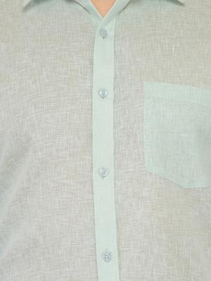green cotton formal shirt - 13292567 - Standard Image - 4