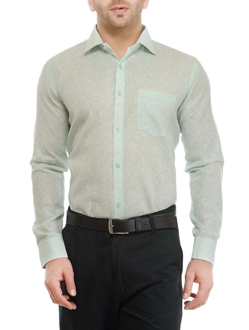 green cotton formal shirt - 13292567 - Zoom Image - 1
