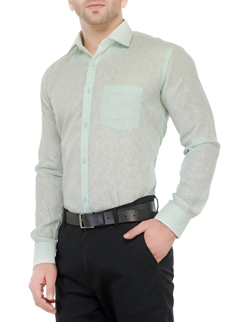 green cotton formal shirt - 13292567 - Zoom Image - 2