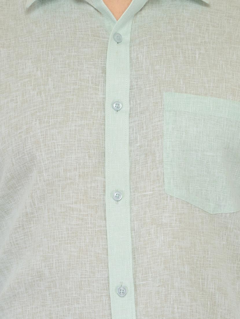 green cotton formal shirt - 13292567 - Zoom Image - 4