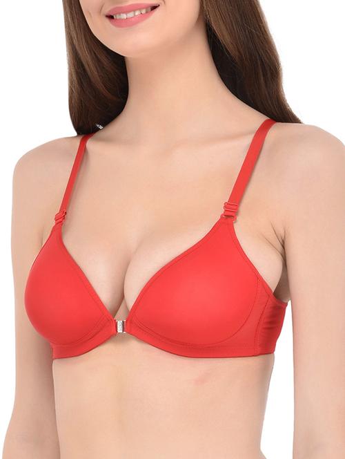 red solid front open bra - 13293252 - Standard Image - 1