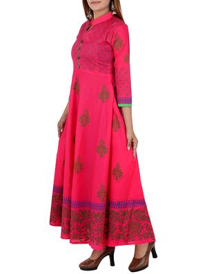 block printed flared kurta - 13293326 - Standard Image - 2