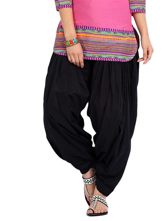 black cotton patiyala salwars - 13294519 - Zoom Image - 1