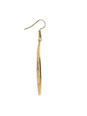 gold metal drop earrings - 13296190 - Standard Image - 3