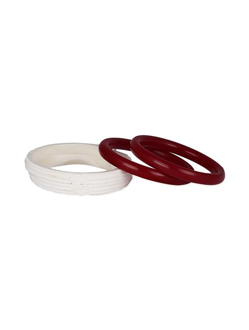 white shakha & pola bangle - 13302166 - Standard Image - 1