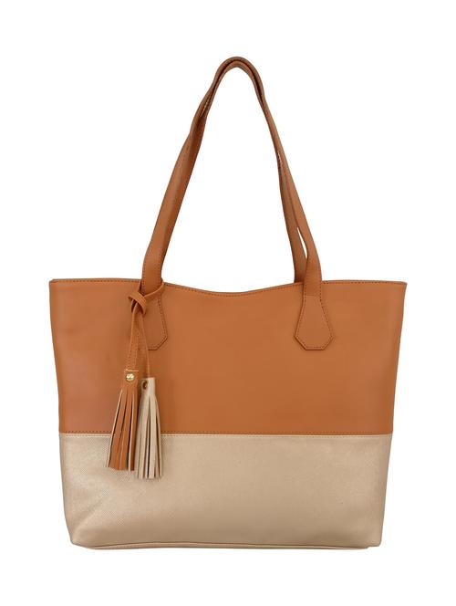 tan leatherette handbag - 13303358 - Standard Image - 1