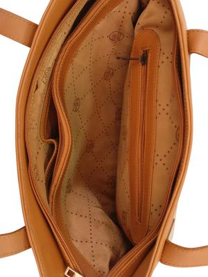 tan leatherette handbag - 13303358 - Standard Image - 3