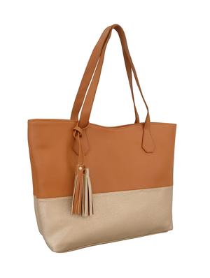 tan leatherette handbag - 13303358 - Standard Image - 4